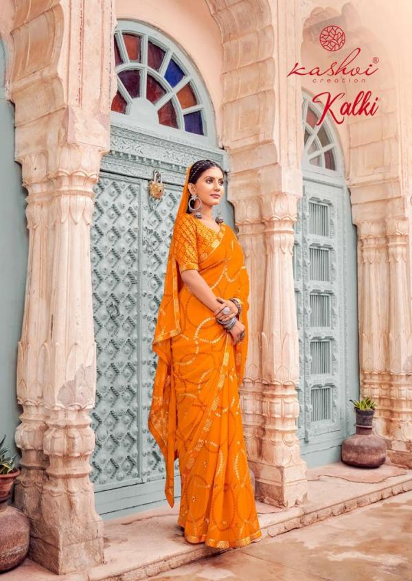 Kashvi Kalki Fancy Wear Georgette Designer Saree Collection